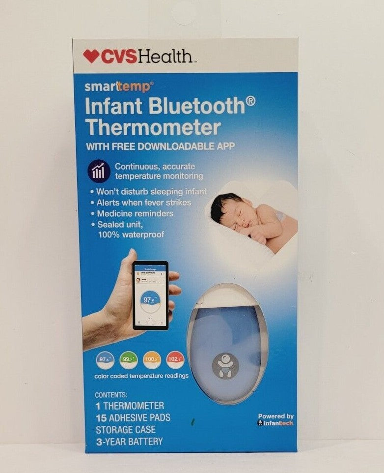 CVS HEALTH Infant Bluetooth Thermometer Smarttemp Monitoring With Free App