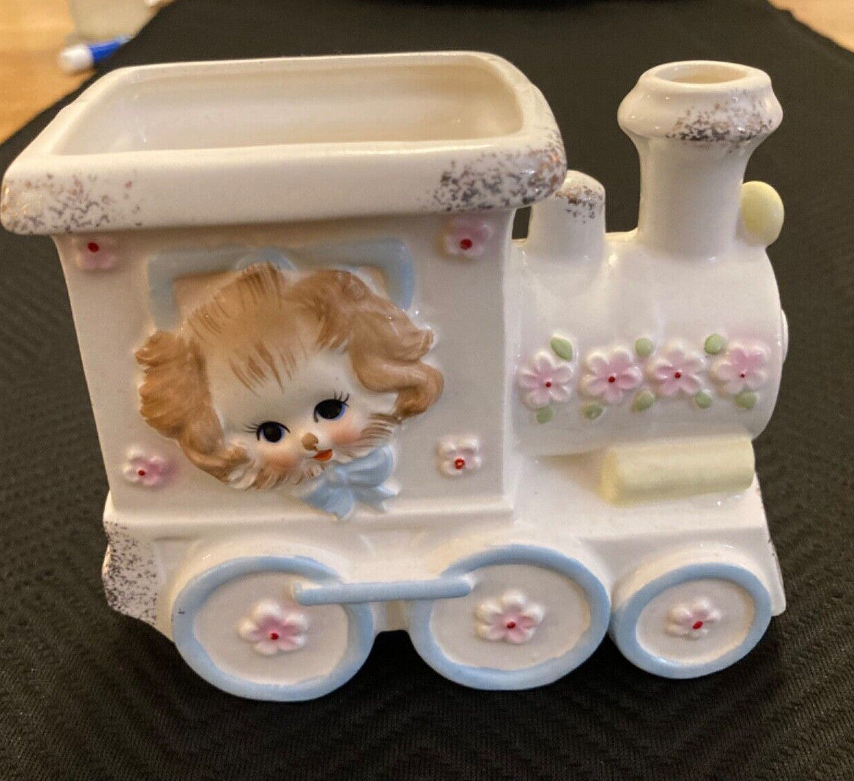 Napco Train Planter with Darling Dog