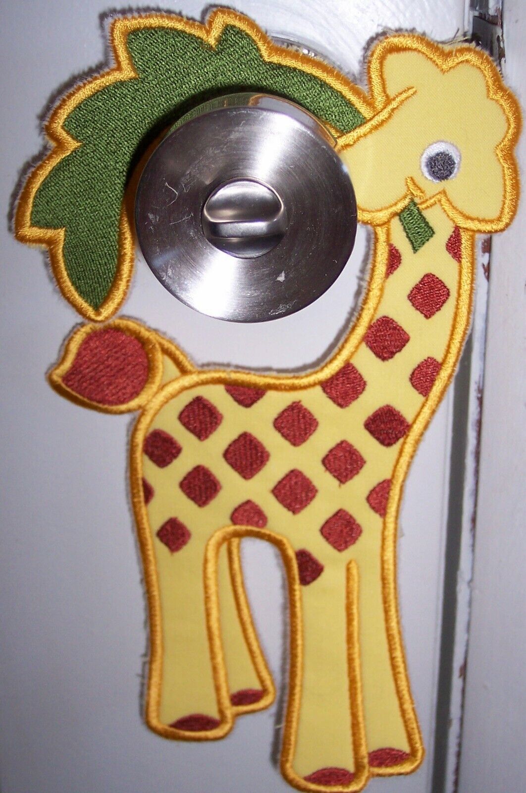 "Giraffe" Baby Door Hanger/Nursery Decor-9" H x 5" W Bright Color-ITH Embroidery