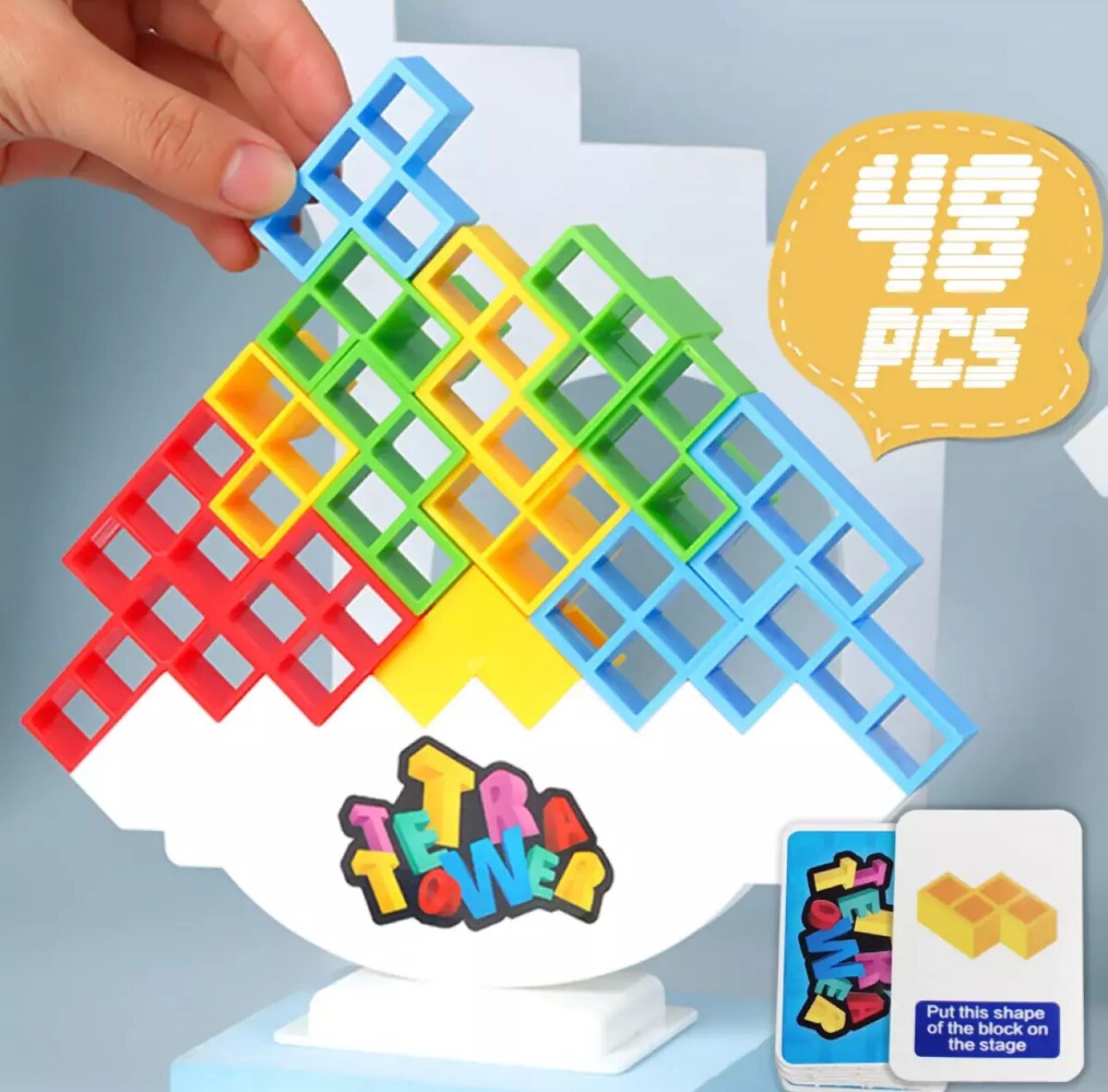 48pcs Board Games Tetra Tower Balance Stacking Toys Building Blocks Kids Gifts