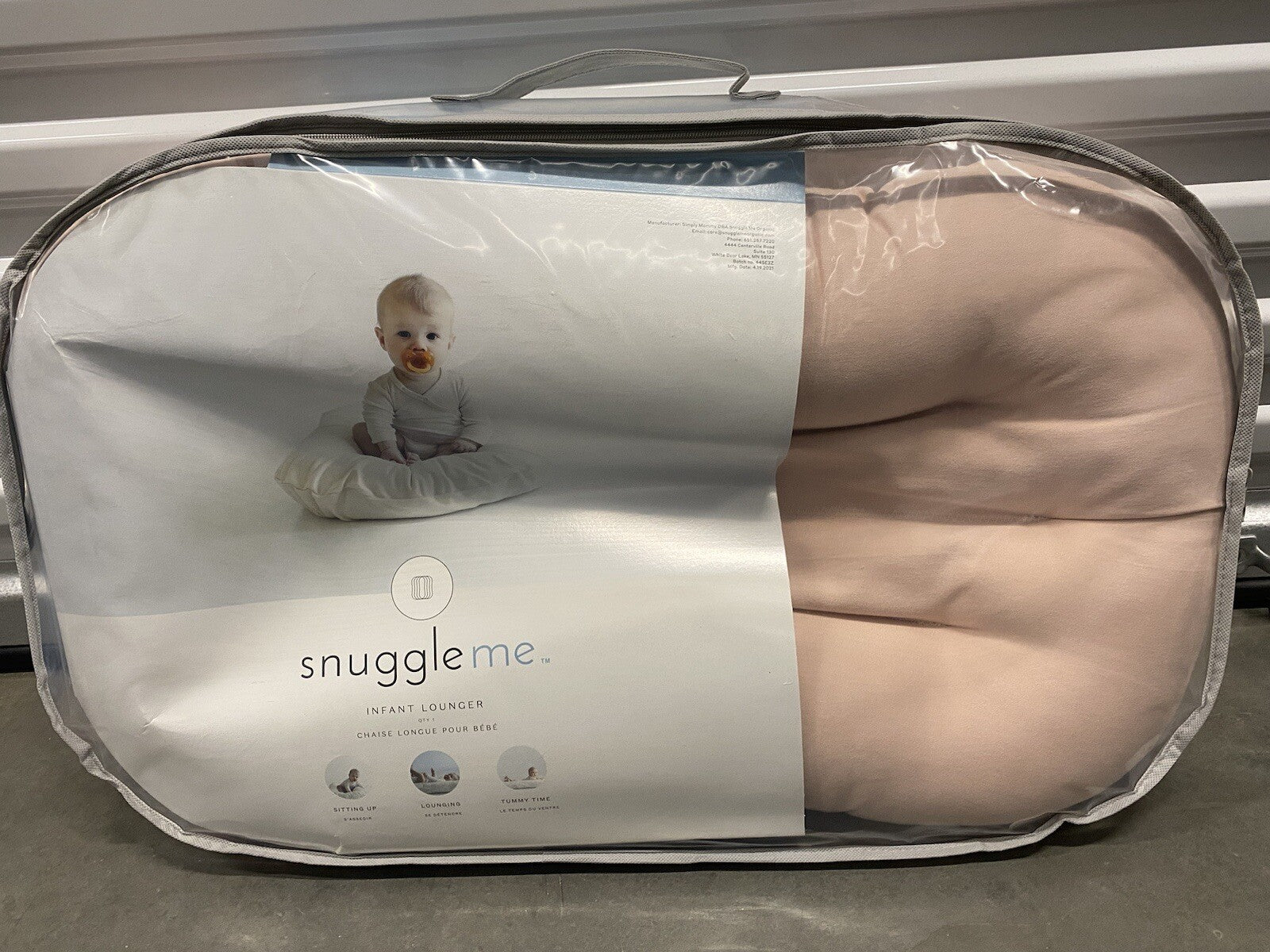 snuggle me organic infant lounger - Sugarplum (pink)- Brand new