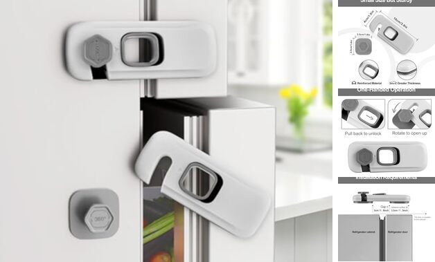 5 Pack Childproof Refrigerator Lock,Baby Safety Fridge Door Lock,Freezer Lock 