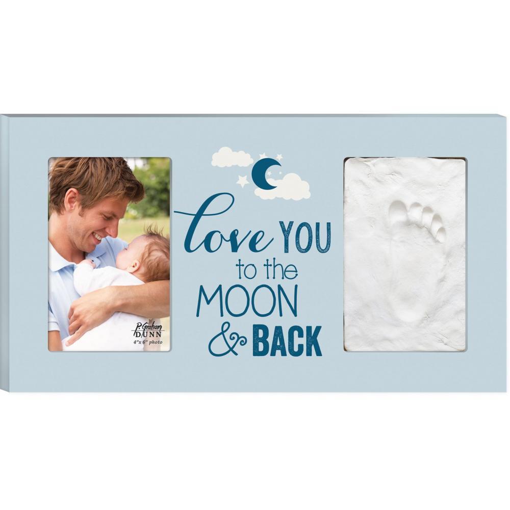 P. Graham Dunn LOVE YOU TO THE MOON AND BACK Clay Hand/Footprint Photo Frame