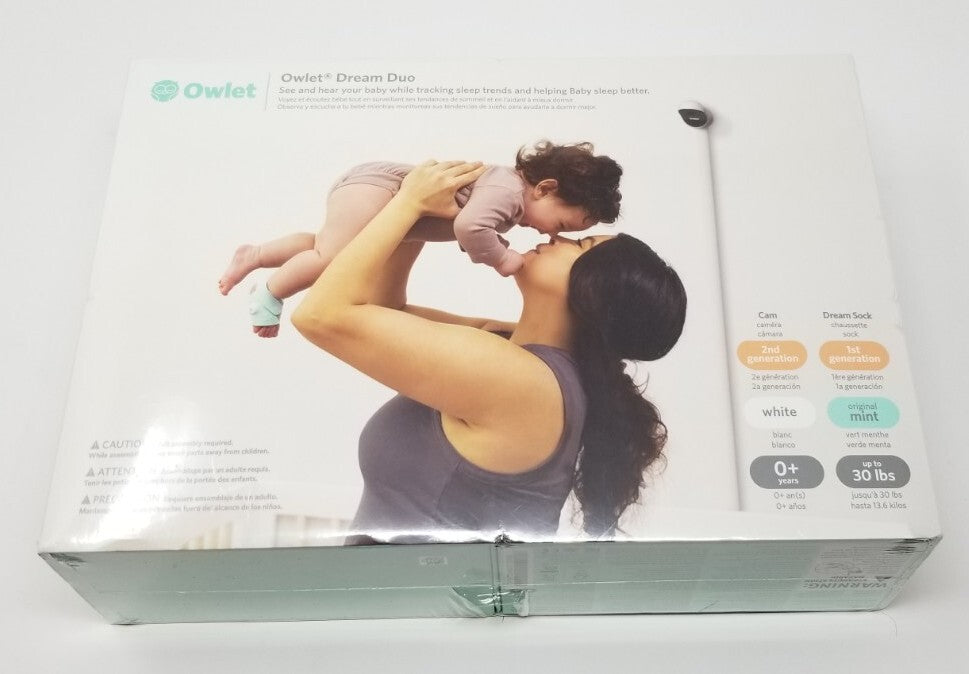New Owlet Dream Duo Baby Monitor HD Wifi Camera + Dream Sock PS04NMBBJ Sealed 