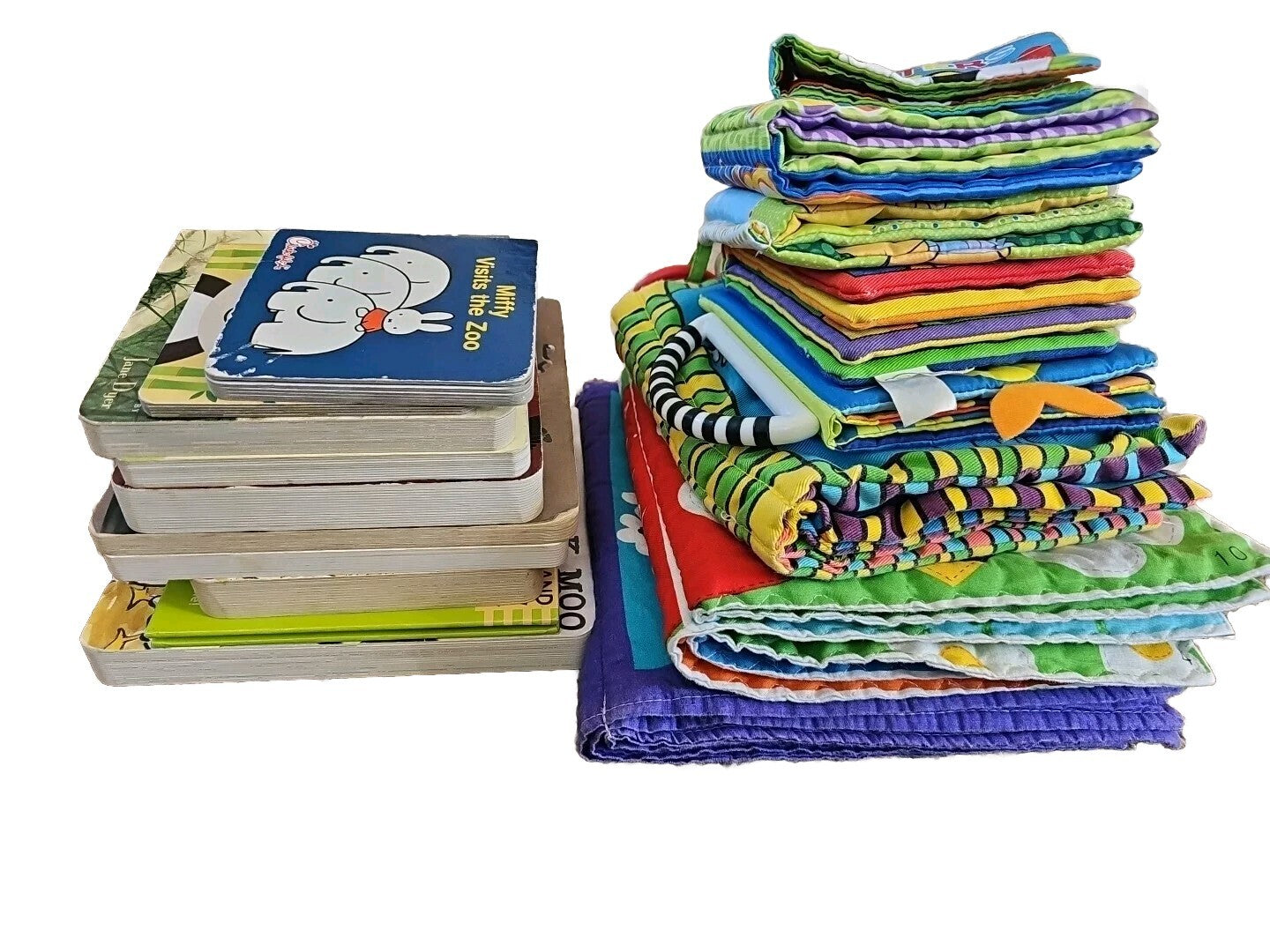 18 Soft Cloth & Board Baby Books Animal Theme Developmental 8-cloth 10-Board