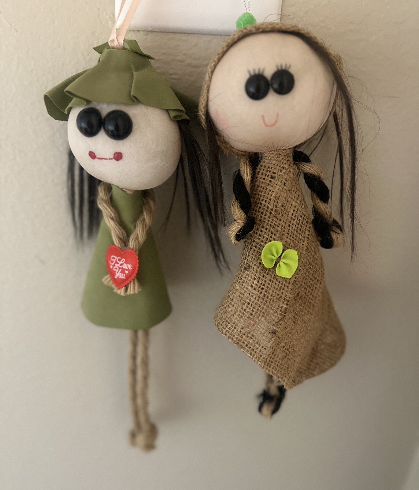 kids Room Decors, Handmade , Set Of 2, Modern Decor, Girls Gift , dolls