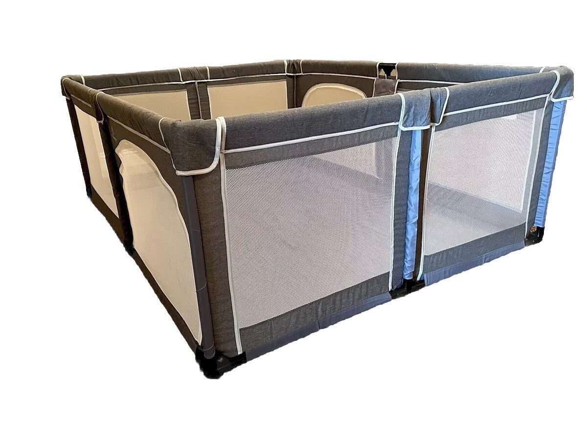 YOBEST Baby Playpen, Infant Playard with Gates for Babies Dark grey