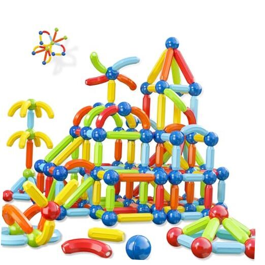 Toddler Magnetic Blocks Building Toys, Kids Montessori Toys for 3 4 5+ Year 