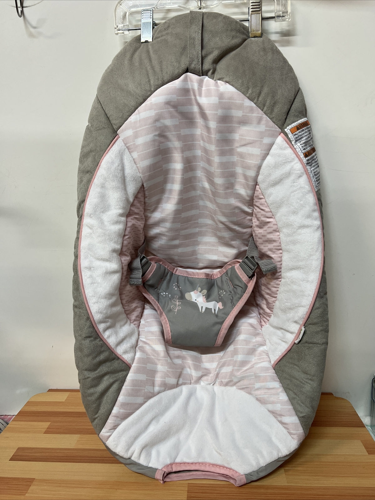 Ingenuity Soothing Baby Bouncer Pink Flora Unicorn Replacement Part Seat Cover