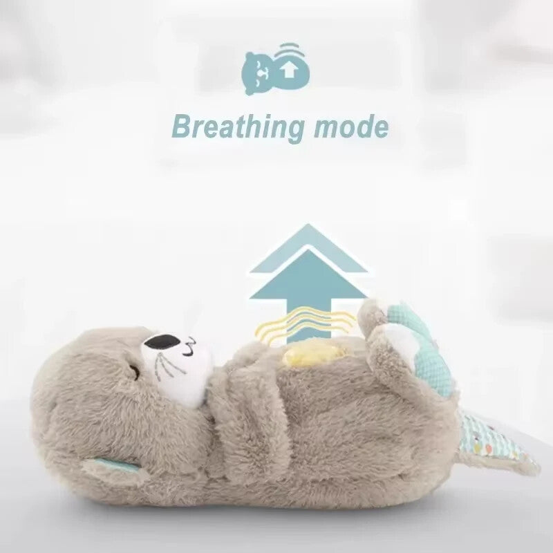 New Baby Breath Bear Soothing Otter Plush Toy | Musical Comfort Doll for Infant 
