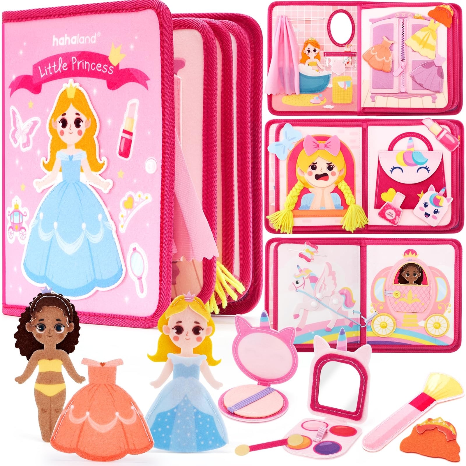 hahaland Quiet Busy Book for Toddlers 3-5 - Princess Makeover Busy Board Mont...