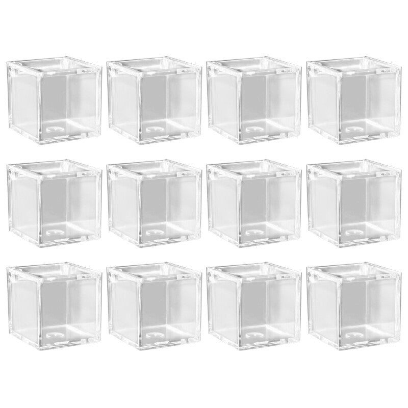 12 Pcs Small Acrylic Box Christmas Packing Box Clear Candy Containers