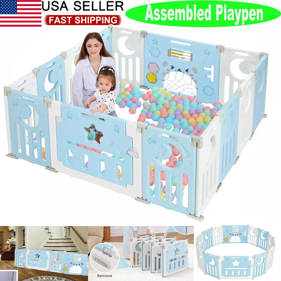 Assembled Playpen Folded Baby Safety Fence Child Play Pens Yard Indoor Outdoor