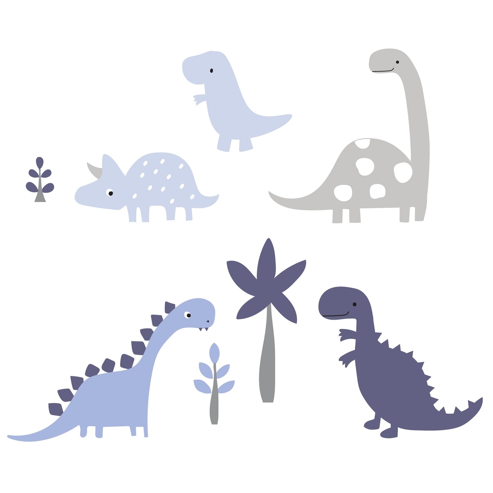 Bedtime Originals Roar Blue/Gray Dinosaur Wall Decals/Appliques