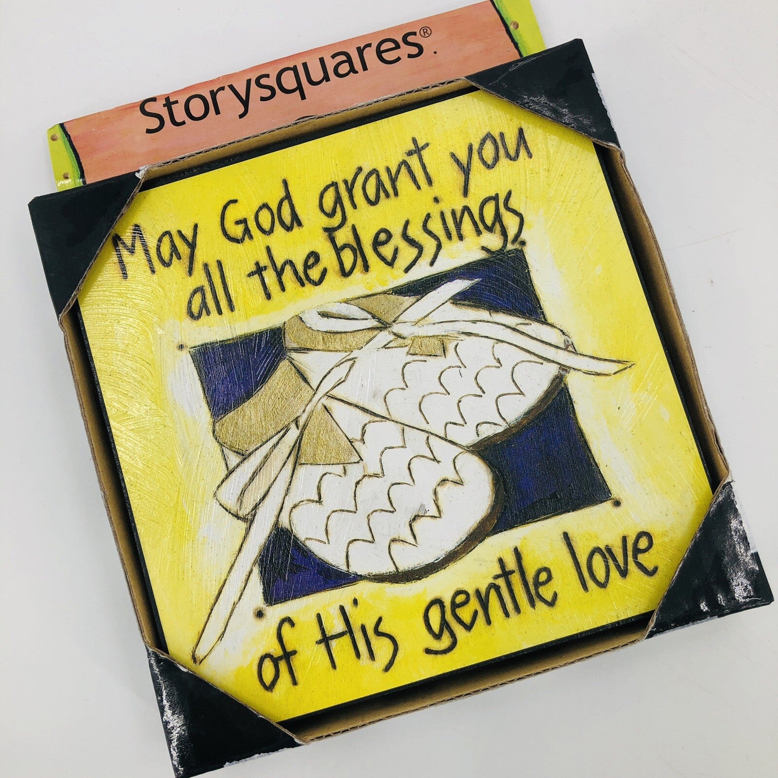 Baby  Nursery Wall Decor May God Grant You Blessings Hanging Story Squares 