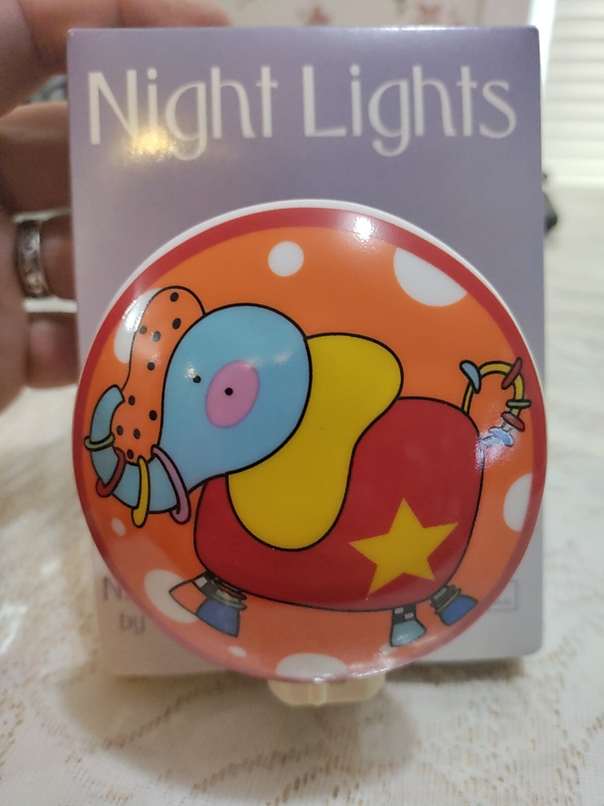  Rare N.IB Ganz elephant Night-Light, Glass and Electrical, 4" W free shipping 