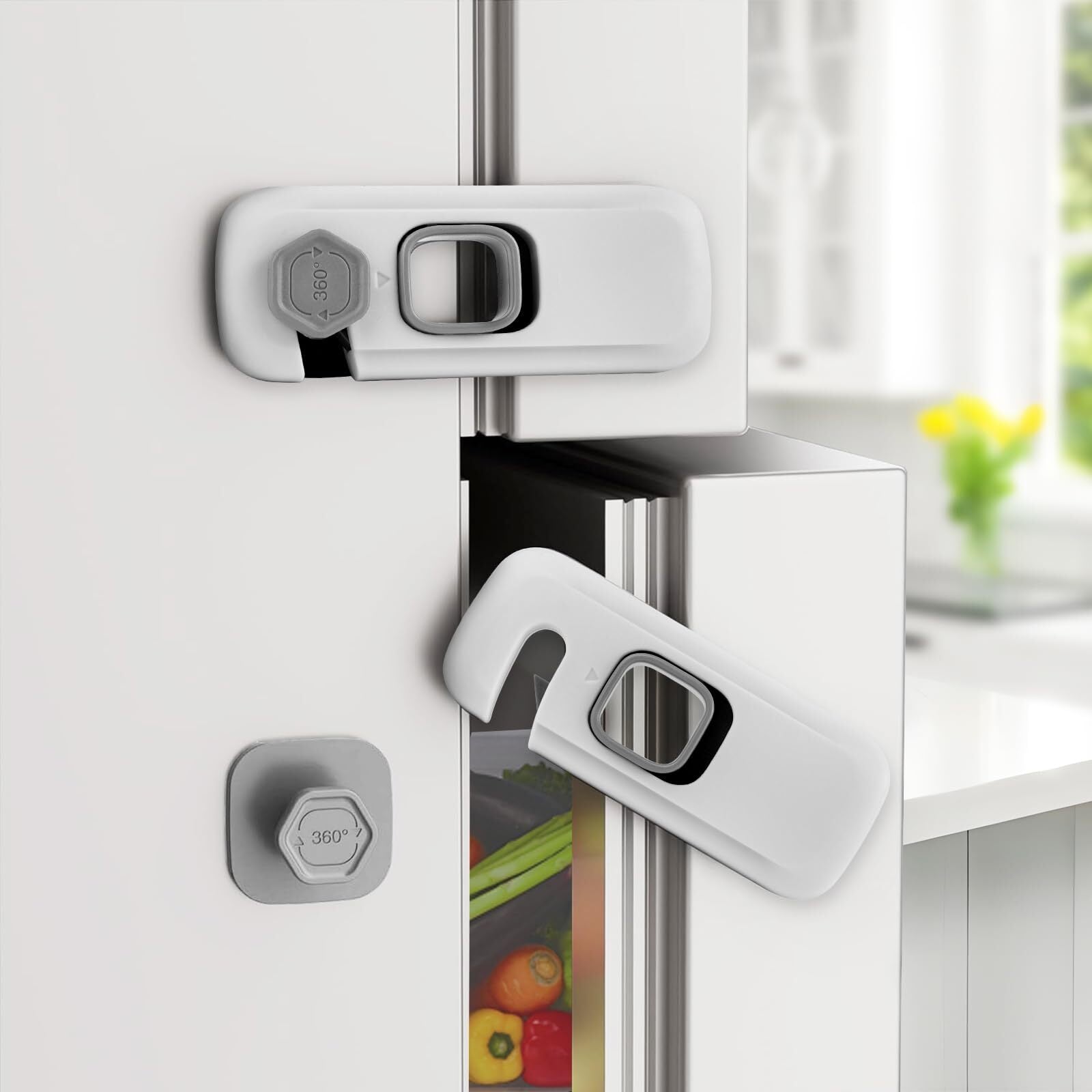 5 Pack  Refrigerator Lock, Fridge Door Lock,Freezer Lock Apply to Max 1"(25mm)