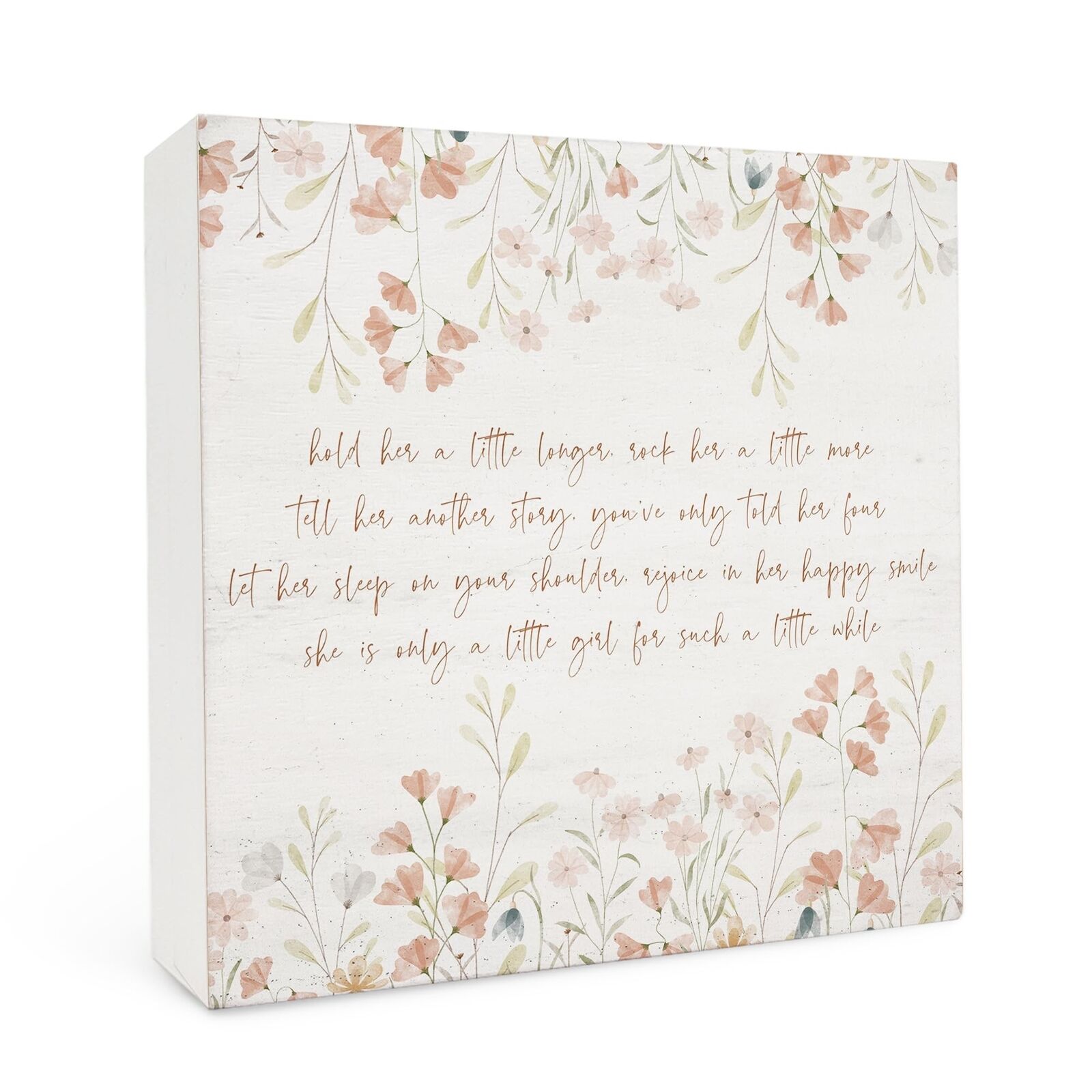 Floral Baby Girl Nursery Wooden Box Signs - Wildflower Nursery Desk Decor For...