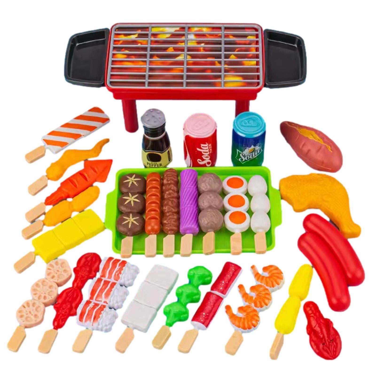 BBQ Grill Toy Food Fake Food Accessories for Pretend Play Barbecue Grill Playset