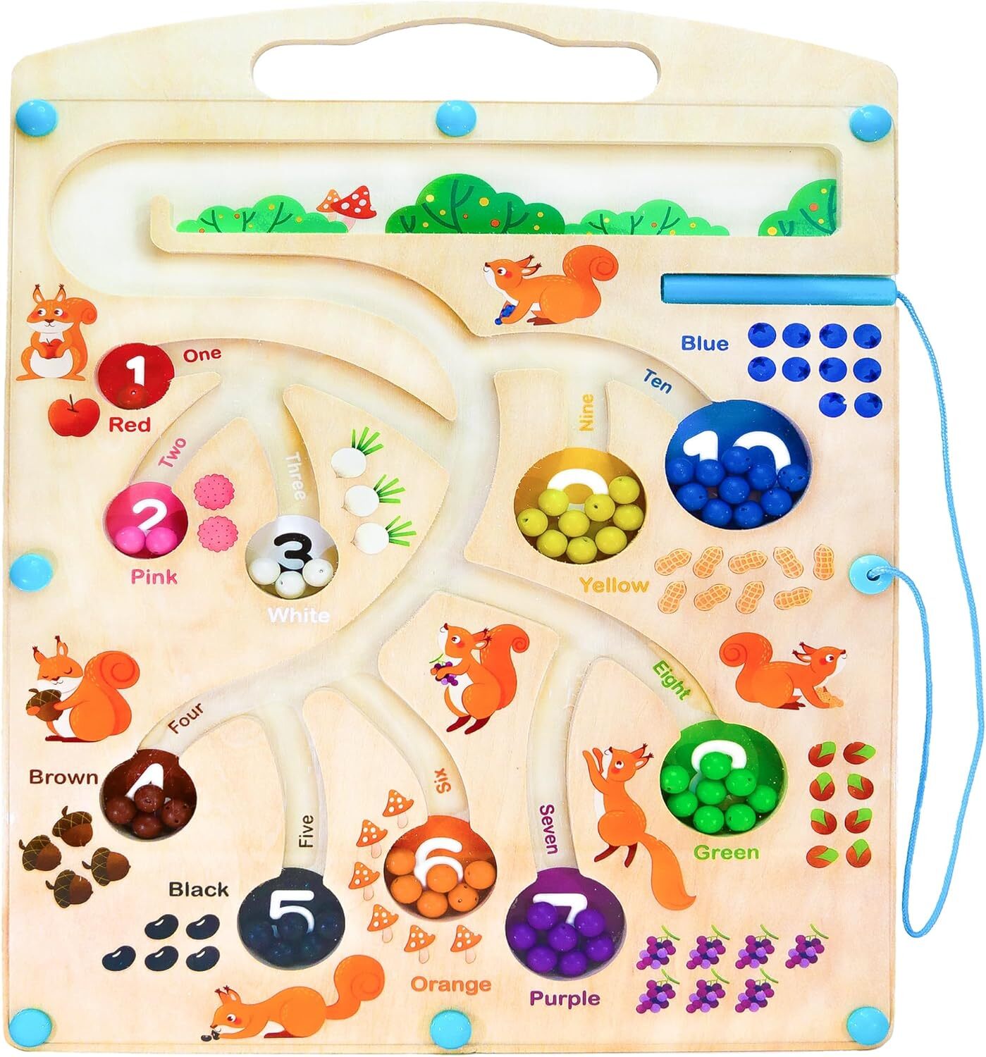 Magnetic Number and Color Maze - Montessori Toys for 3+ Year Old, Sensory... 