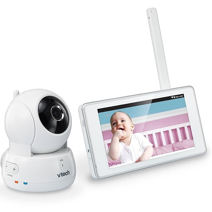 VTech VM991 Wireless WiFi Video Baby Monitor w/ Remote Access App, 5-inch Touch