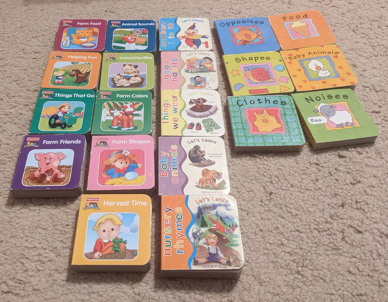 20 Little 3x3x1 Cardboard Books: FP Little People, Let's Learn, My First Library