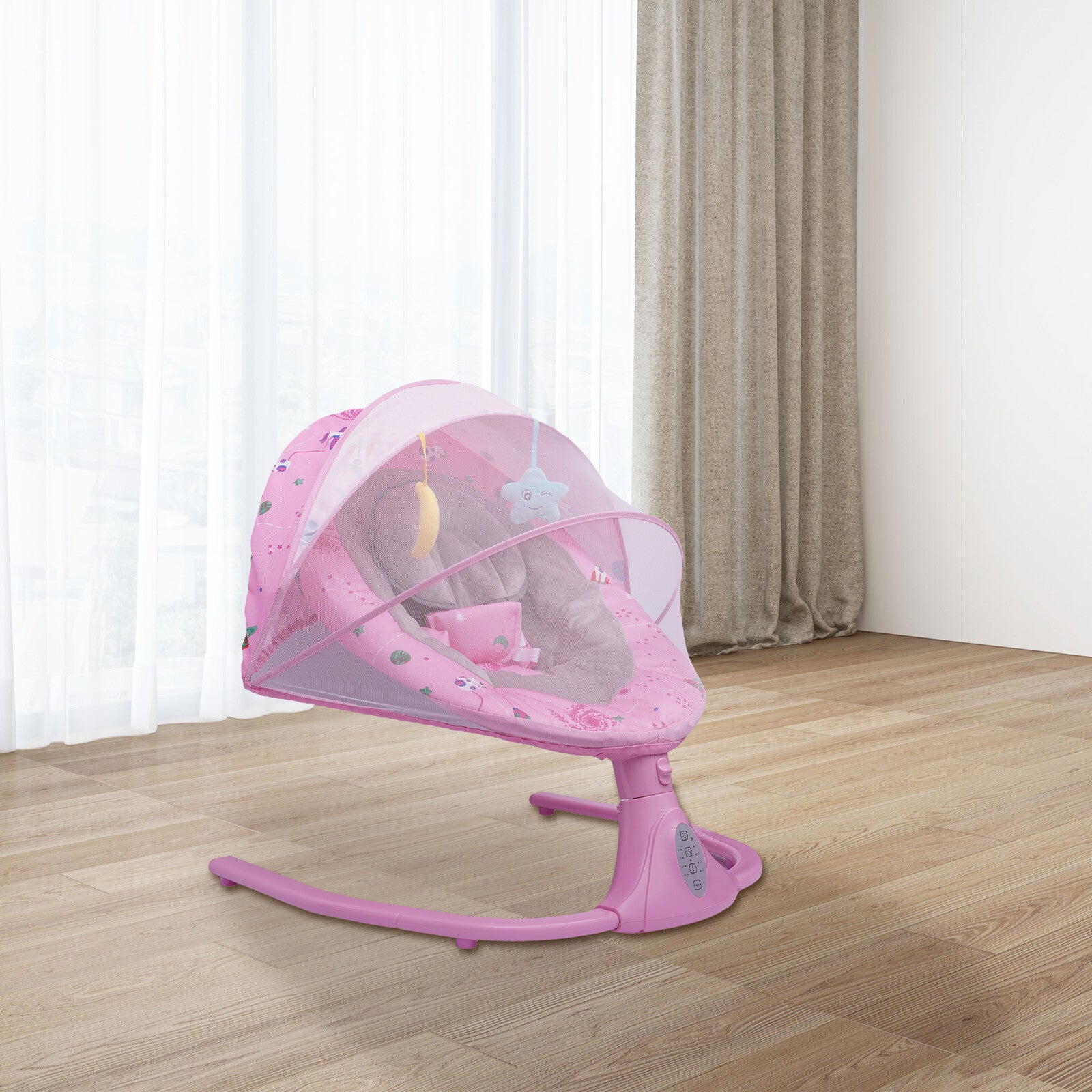 Electric Baby Swing Cradle Rocker Chair Bouncer Seat Infant Music Seat W/ Remote