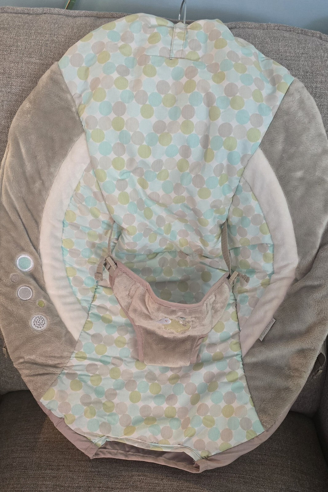 Ingenuity Automatic Bouncer Replacement Seat Cover Gray