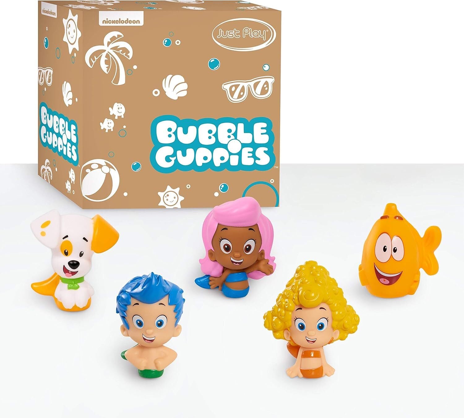 Bubble Guppies 5-Piece Bath Toy Play Set, Includes Gil, Molly, Deema, Mr.... 