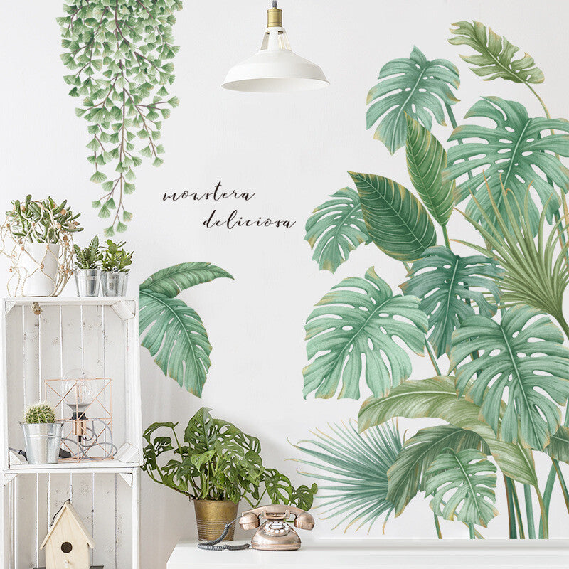 Large Monstera Deliciosa Wall Decals Topic Plants Stickers Living Room Decor
