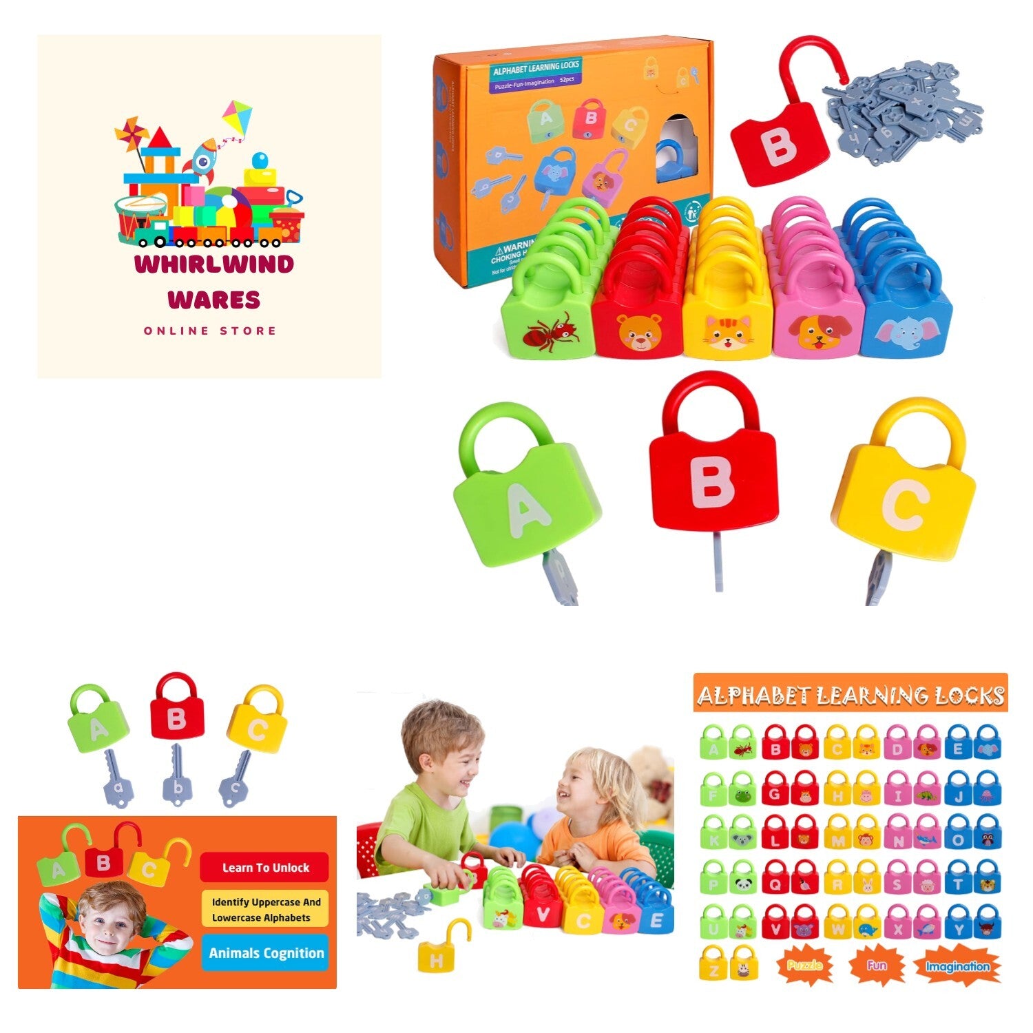 Color Alphabet Learning Lock Toys Educational Letter Combination-with 26 Lock...