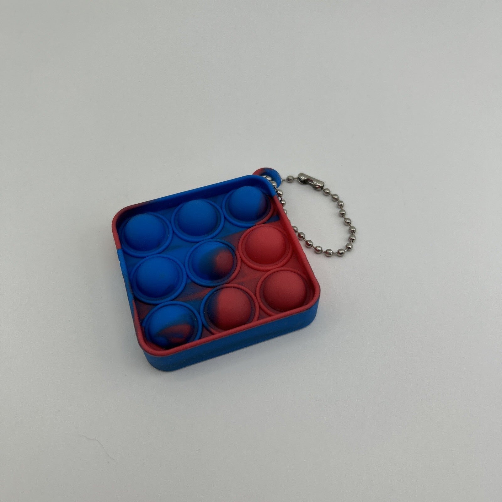 Pop It Pop-It Toy Bubble Push Stress Reliever Key Chain Blue Red