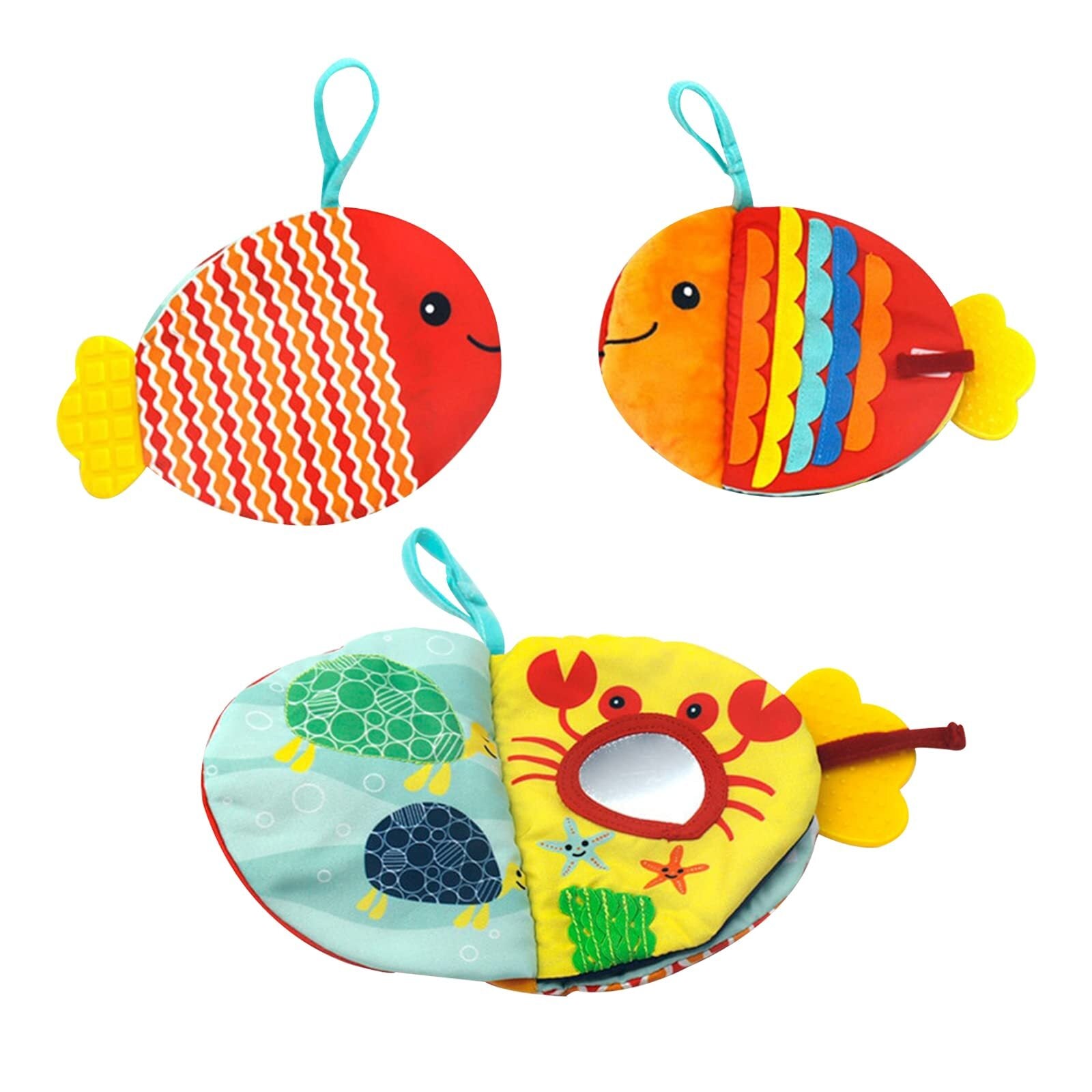 COREMEE GIIK Baby Cloth Books ToysFlip Fish Baby ToySensory Toys for InfantsB...