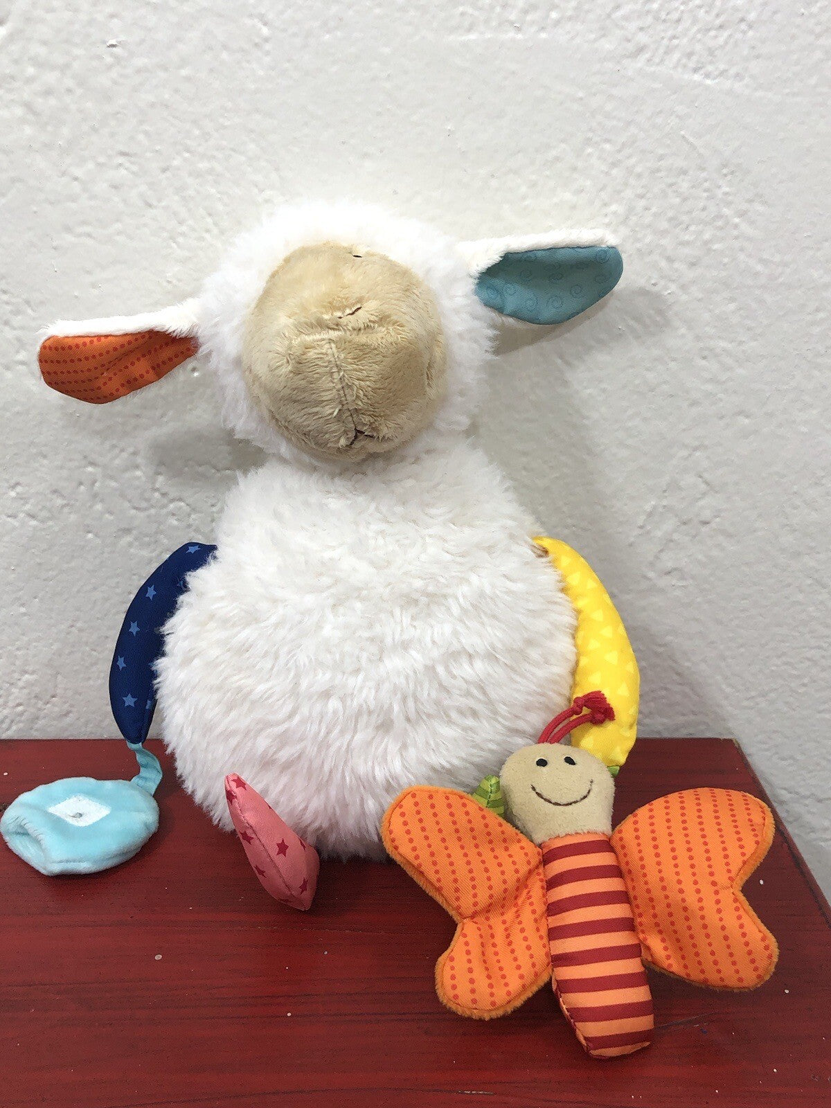 Sigikid Sheep Multi -Tier Play Infant Toy Sewn Eyes Crinkle **MISSING MIRROR