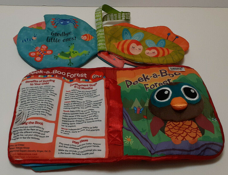 2 Soft Baby Fabric Books Tomy Peek a Boo Forest/Kane Miller Bizzy Bugs Soft Book