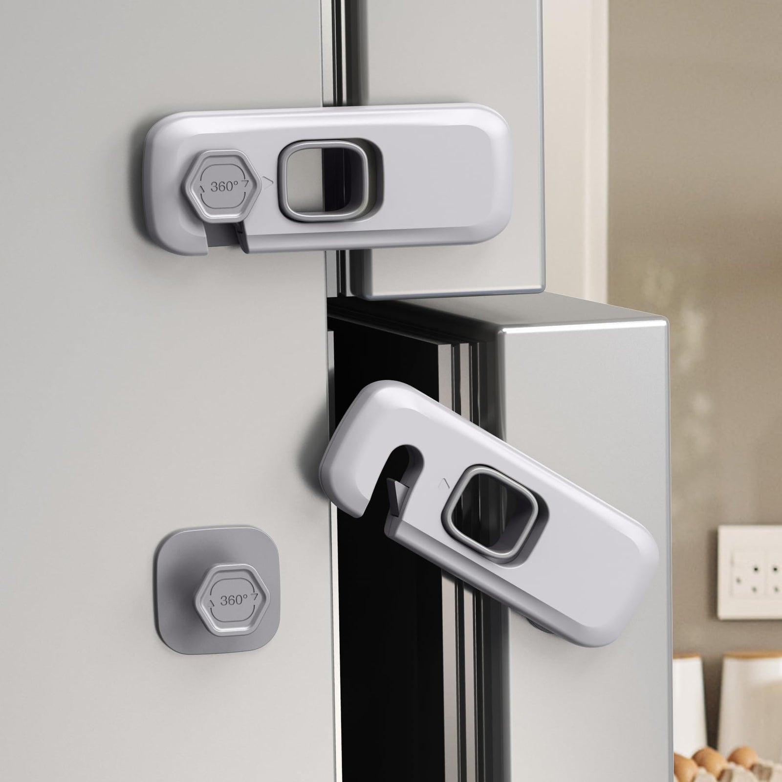 5 Pack Proof Refrigerator Lock, Fridge Locks for with Sticky Adhesive Pads, S...