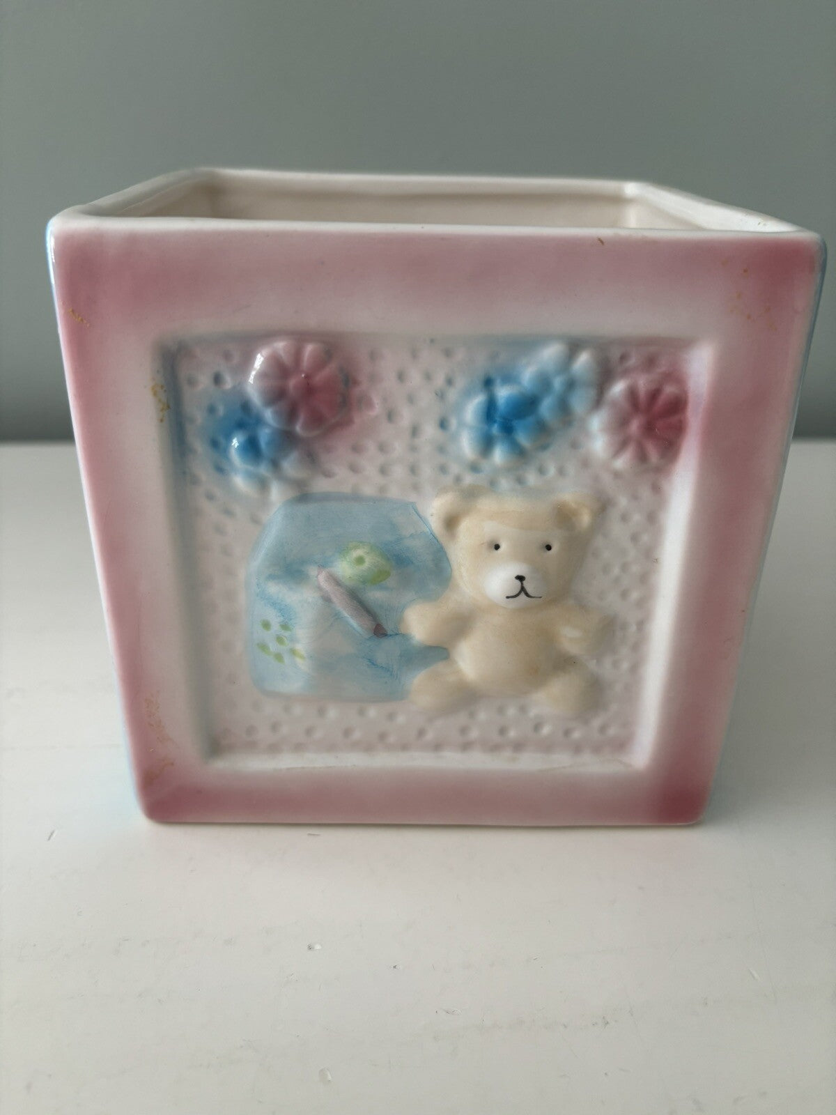 Vintage Ceramic Baby Planter Nursery Decor