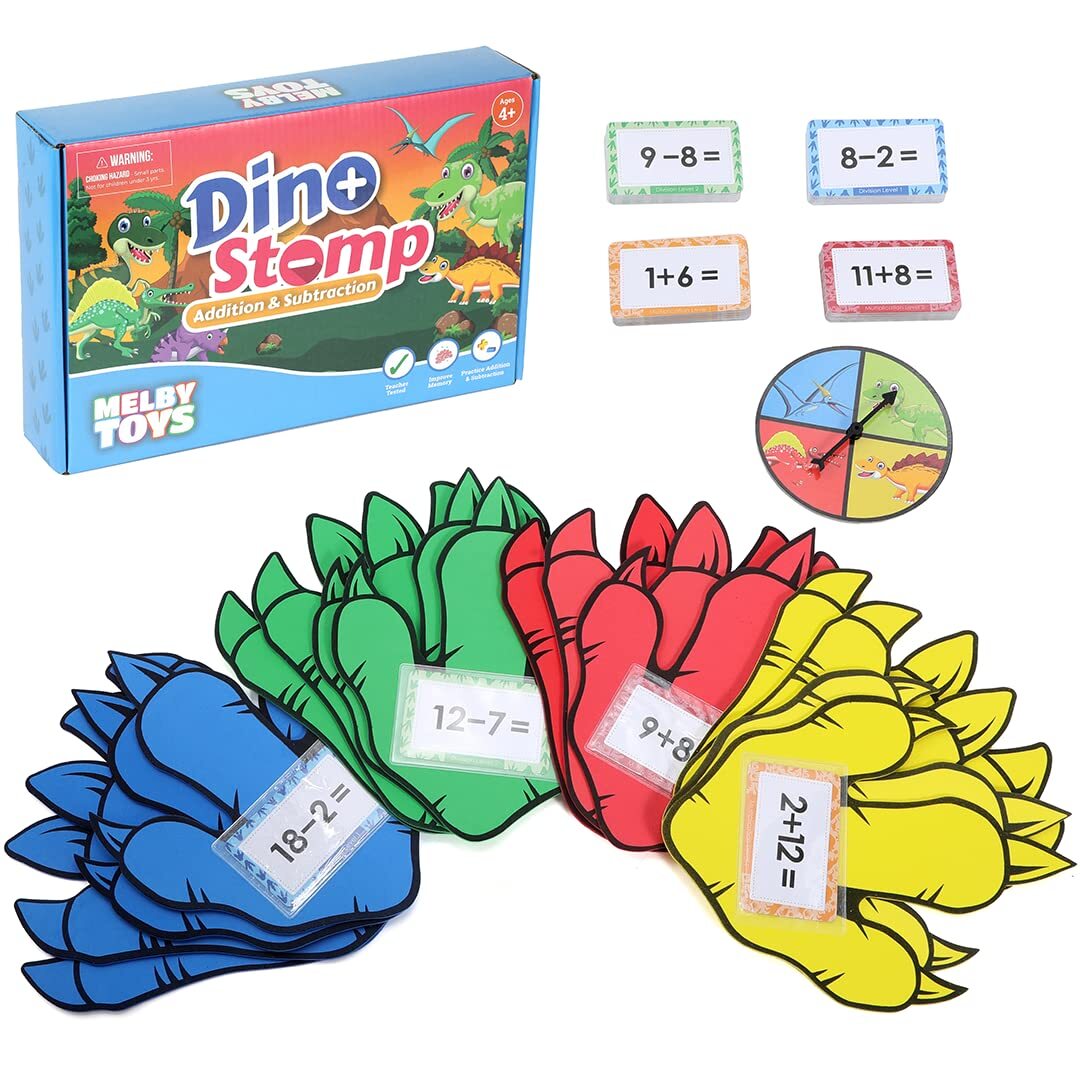 Dino Stomp Addition and Subtraction Games I Math Games for Kindergarten I Mat...