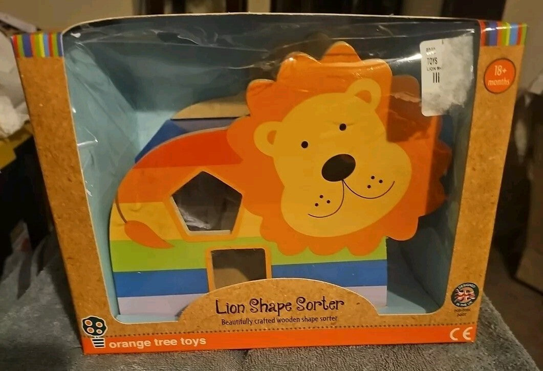 Orange Tree Toys Wooden Lion Shape Sorter
