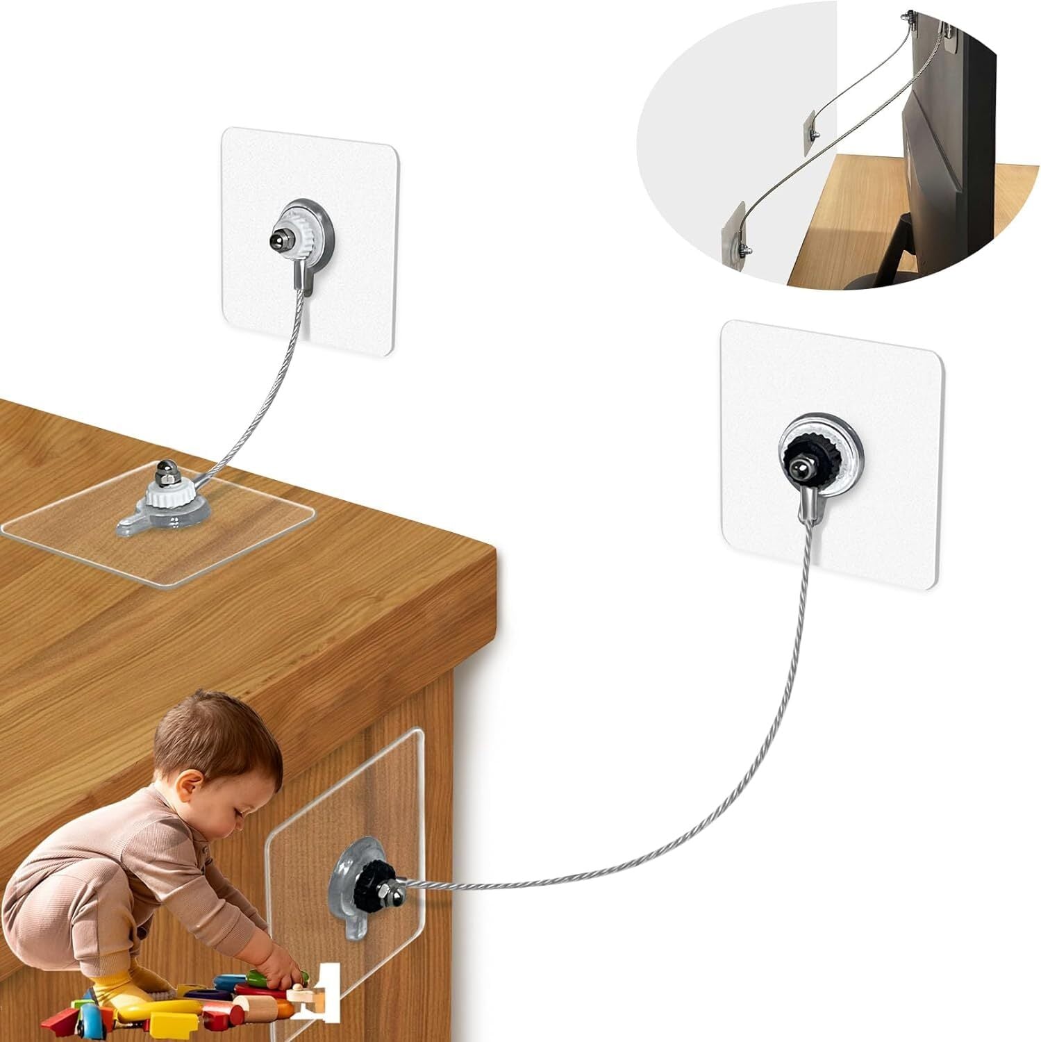 Wall Anchors For Furniture,Baby Cabinet Locks,Furniture Anchors For Baby Proo