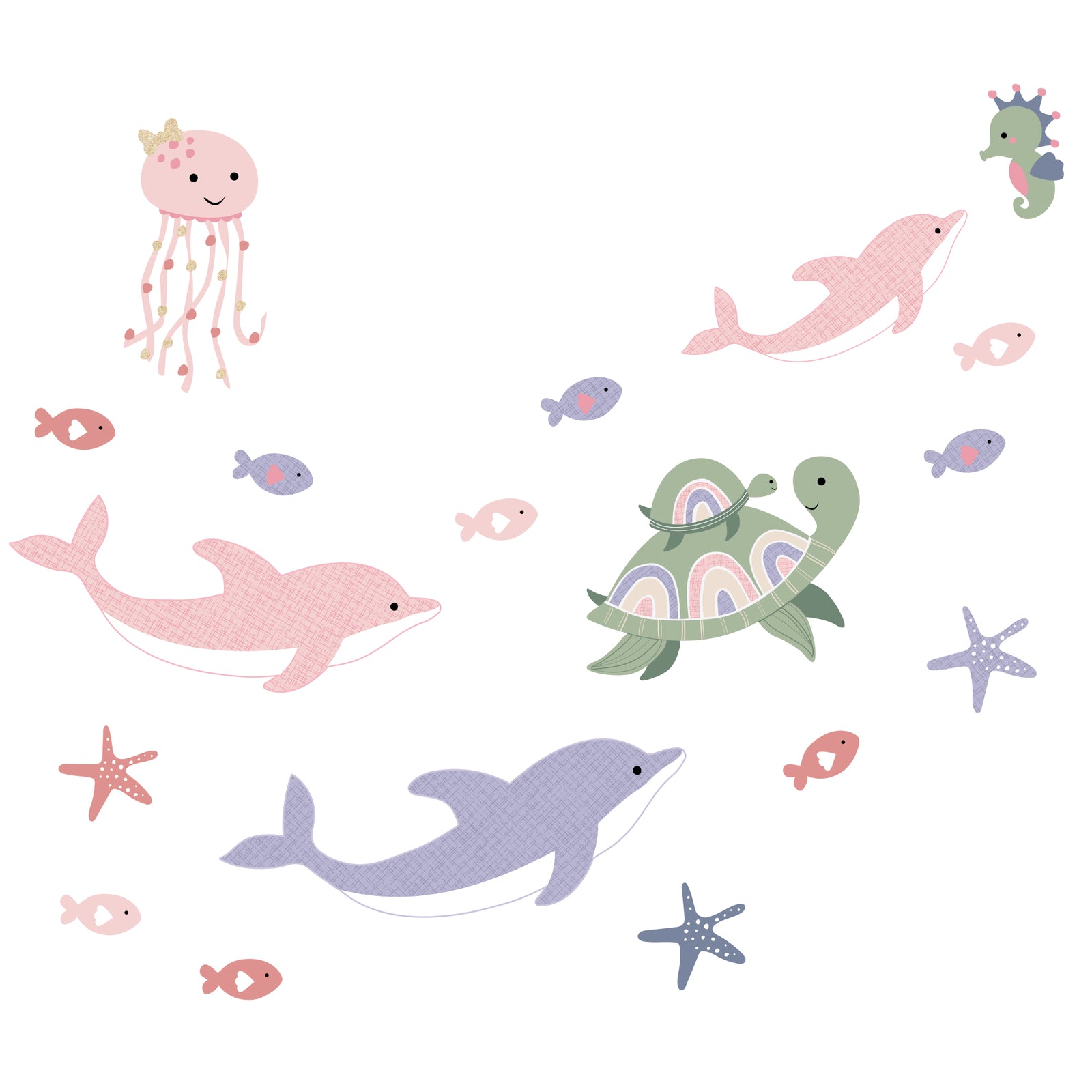 Lambs & Ivy Sea Dreams Dolphins/Turtles/Fish Underwater/Nautical Wall Decals