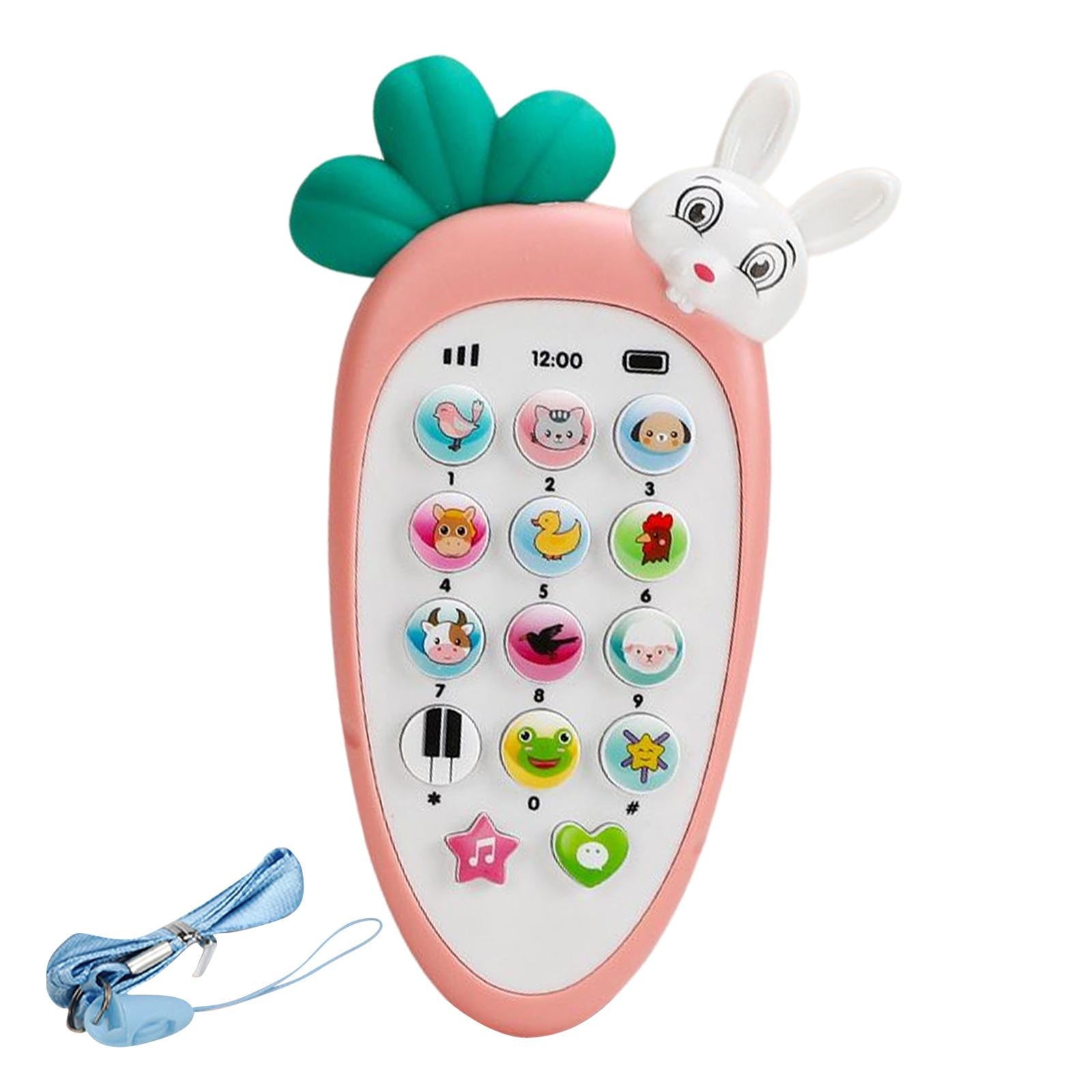 Baby Cell Phone Toddler Carrot Shape Phone Toys with Light and Sound Kids Gift