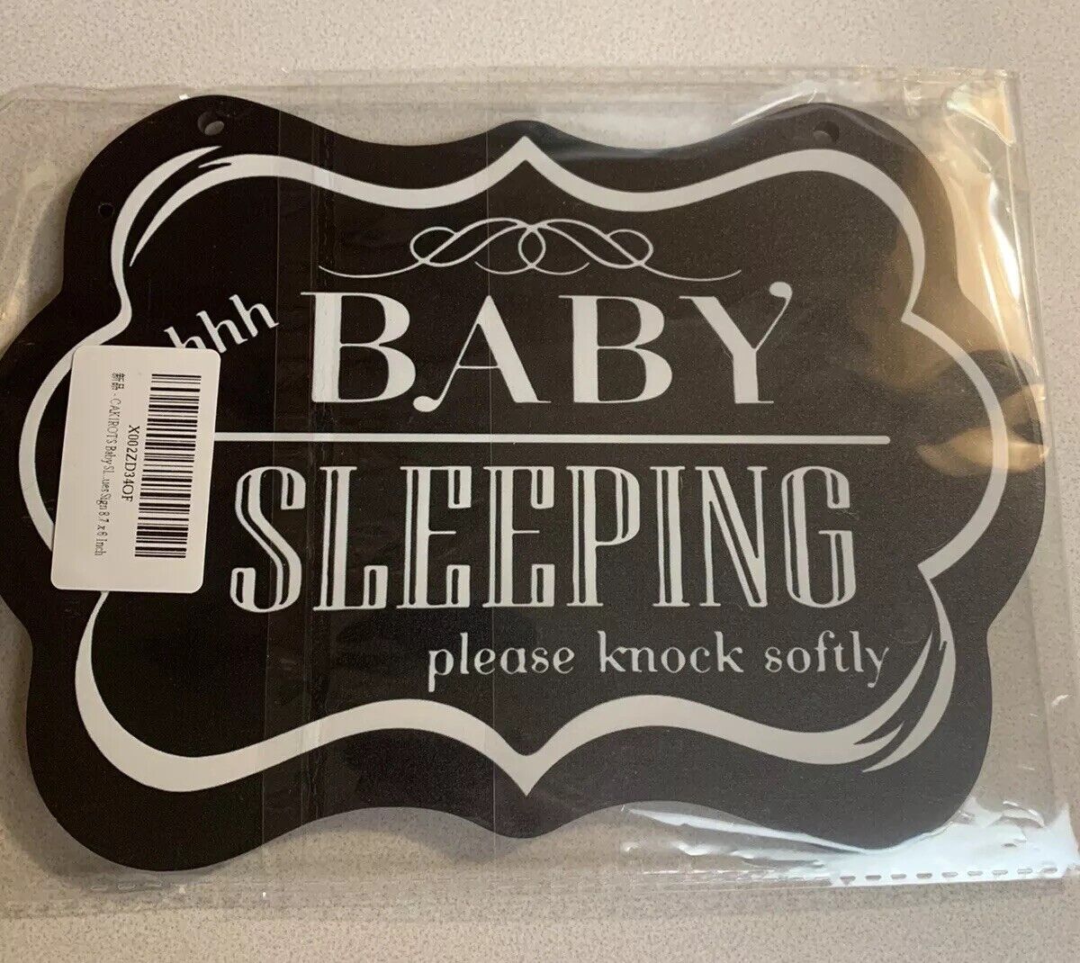 "Baby Sleeping" Door Sign - Gentle Reminder for Quiet - Perfect for New Parents