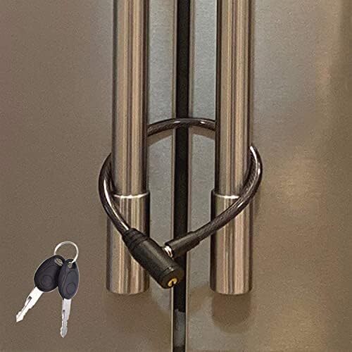 -Proof Refrigerator Lock with Keys - Cable Lock for French Door Fridge, Bike,...