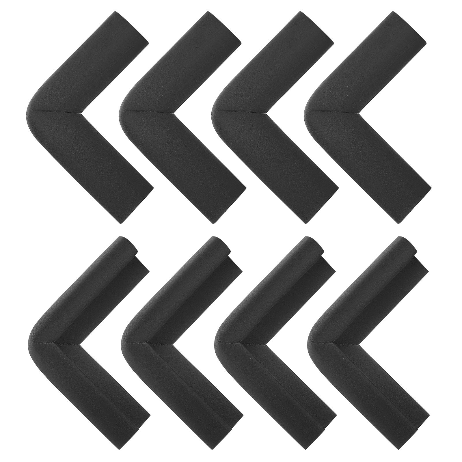 Table Corner Protectors, 8Pcs 55x24x8mm Rubber Foam Furniture Edge Cover (Black)