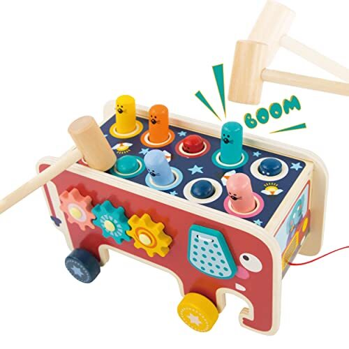 Evmark Toys & Games Wooden Hammer Knocker Pounding Learning Toy - Elephant On...