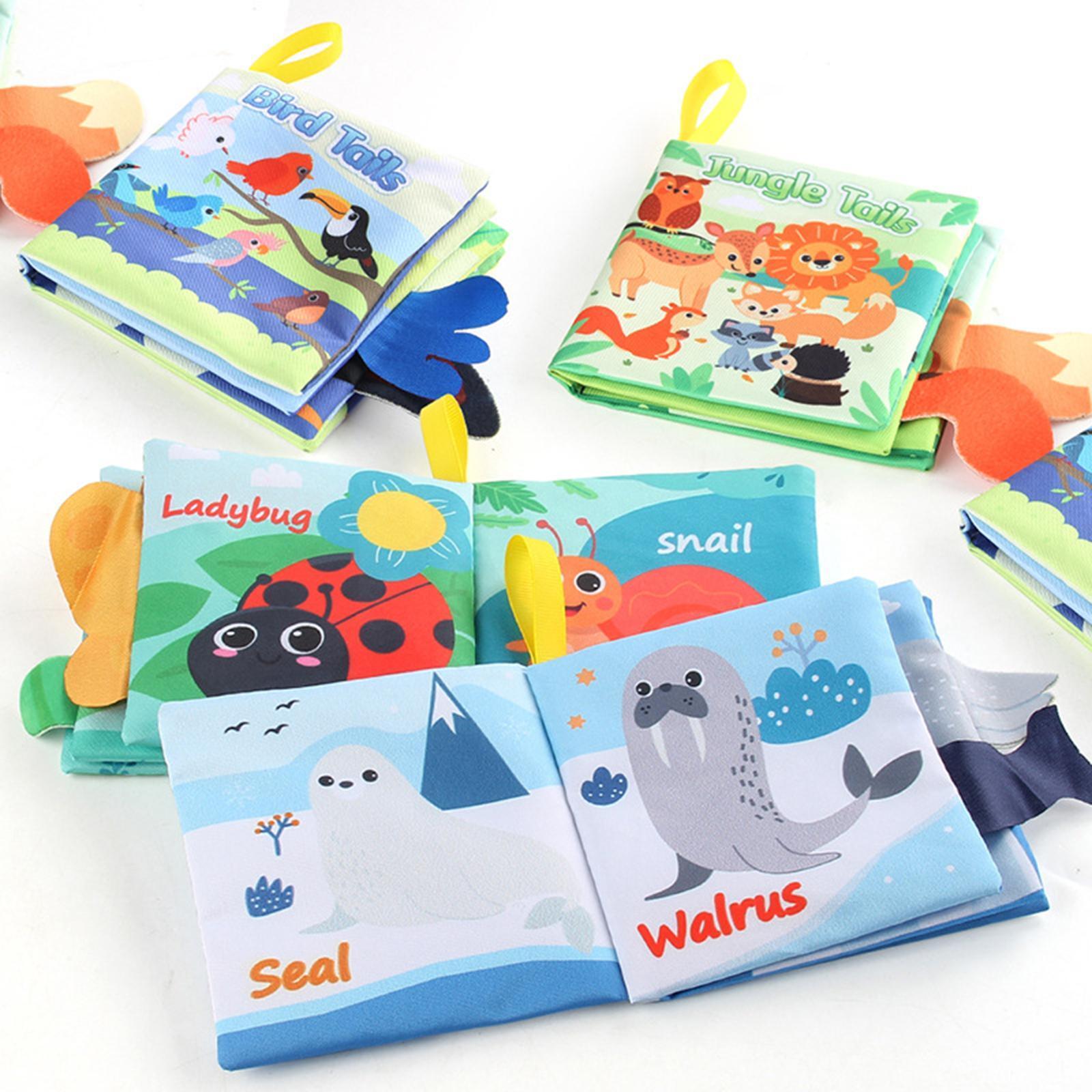 6x Soft Baby Books Washable Sensory Books for Newborn 0-12 Months Boys Girls