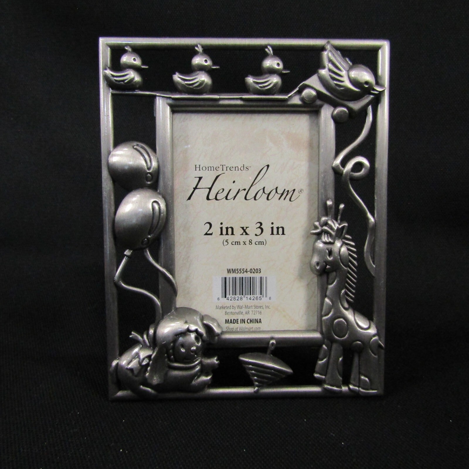 Heirloom Baby Nursery Photo Frame Giraffe Duck Lamb Balloons 2x3 picture Metal