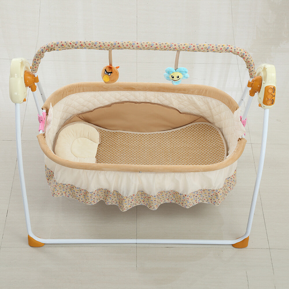 Portable Rocking Crib Infant Bed Electric Bluetooth Baby Swing Cradle Bassinet 