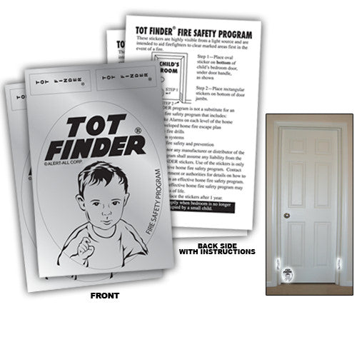 2 Pack Tot Finder Door Decals Help Firefighters Find Children Inside Home - 600F